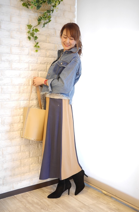 Anna Kerry アンナケリー 異素材パネル切替マキシスカート 通販セレクトショップlisa